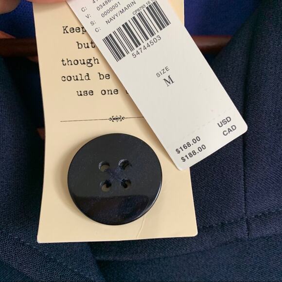 Anthropologie Wellesley Pleated Peacoat Medium Blue NWT - Picture 4 of 6